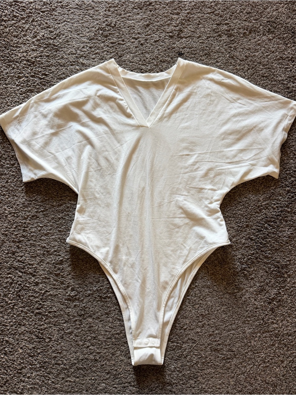 White V Neck T Shirt Bodysuit